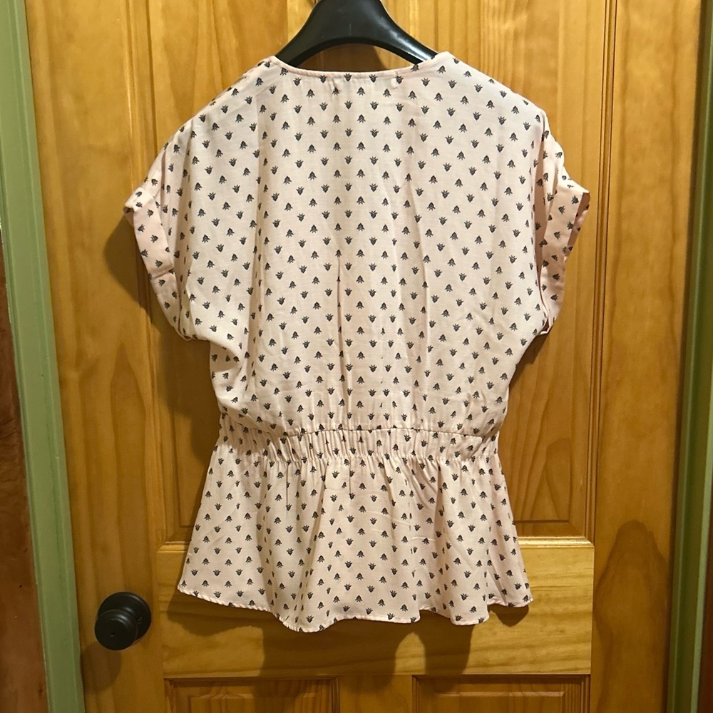 Sweet Rain Pink Patterned Button-Down Blouse - image 2